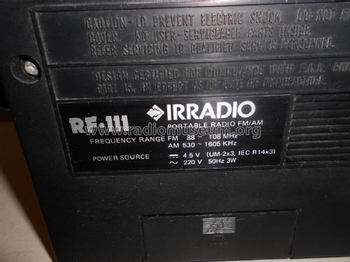 Portable Radio FM/AM RF-111; Irradio; Milano (ID = 2361542) Radio