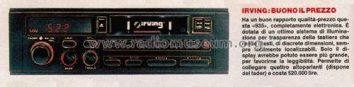 Autoradio-Cassette 935; Irving S.p.A.; Crema (ID = 2726365) Car Radio