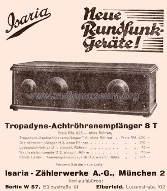 Tropadyne T8; Isaria Zählerwerke (ID = 1516420) Radio