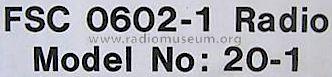 Radio Radio 20-1; Isis Electronics; (ID = 533407) Radio