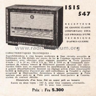 547A; Isis Radio; (ID = 2443771) Radio