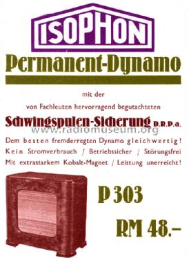 Dynamo Permanent 303; Isophon, E. Fritz & (ID = 1627488) Speaker-P