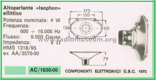 Elliptischer Lautsprecher HMS 1318/95; Isophon, E. Fritz & (ID = 3101695) Speaker-P