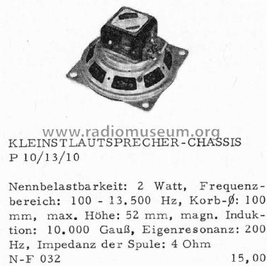 Kleinstlautsprecher P10/12/10; Isophon, E. Fritz & (ID = 1499394) Speaker-P