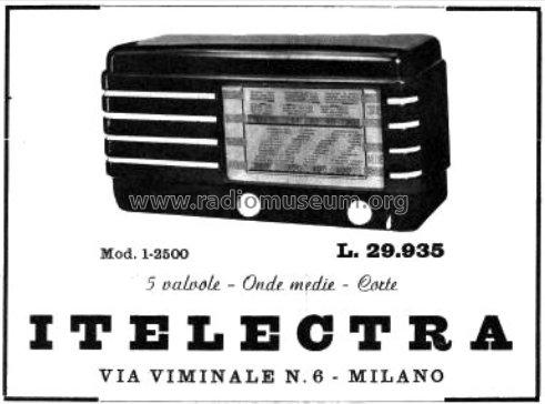 1-2500; Itelectra; Milano (ID = 429650) Radio