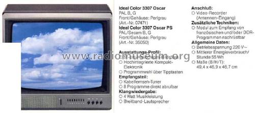 Ideal-Color 3307 Oscar; ITT nicht Schaub, (ID = 1933654) Television