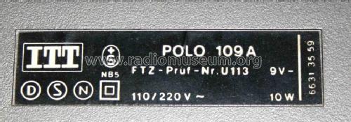 Polo 109 A 52131017; ITT-Graetz (ID = 511798) Radio