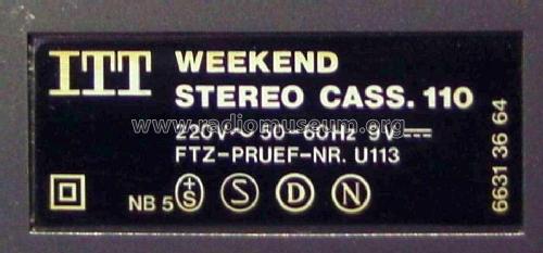 Weekend stereo cassette 110; ITT-Graetz (ID = 1799119) Radio