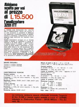 Analizzatore - Multimetro 3201; ITT Italy; Vimercate (ID = 2771447) Equipment