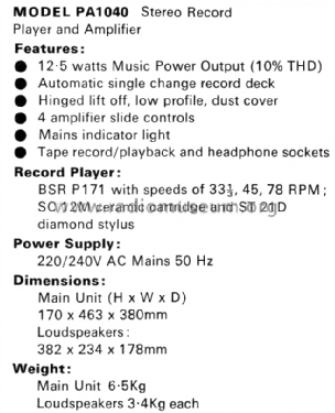 Stereo PA1040; ITT-KB; Foots Cray, (ID = 2079699) R-Player