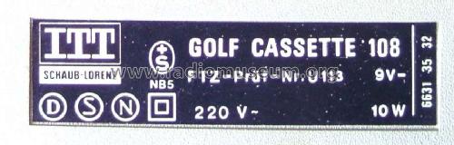 Golf cassette 108 53311057; ITT Schaub-Lorenz (ID = 1639828) Radio