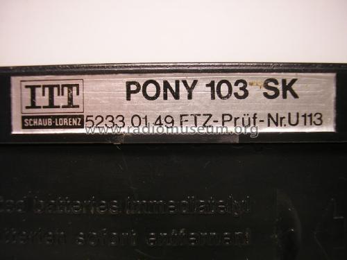 Pony 103SK; ITT Schaub-Lorenz (ID = 1971484) Radio