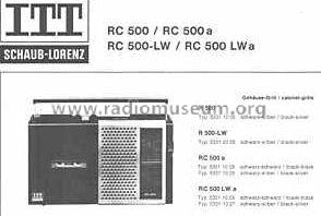 RC-500LWa; ITT Schaub-Lorenz (ID = 796162) Radio