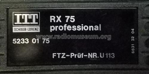 RX 75 professional 5233 01 75; ITT Schaub-Lorenz (ID = 2892471) Radio