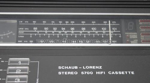 Stereo Cassette 5700 Hifi; ITT Schaub-Lorenz (ID = 3038894) Radio