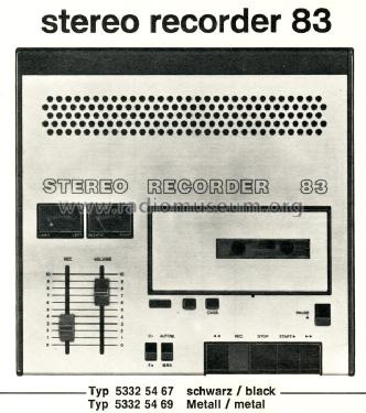 Stereo Recorder 83; ITT Schaub-Lorenz (ID = 1261828) R-Player