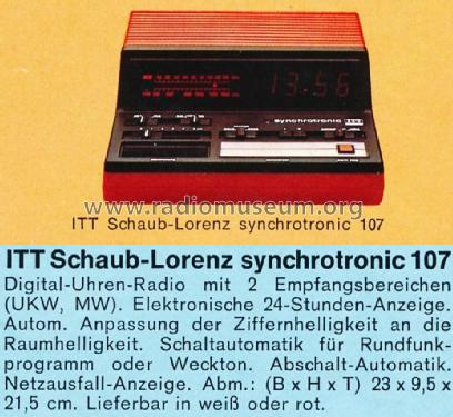 Synchrotronic 107 52410443; ITT Schaub-Lorenz (ID = 1283023) Radio