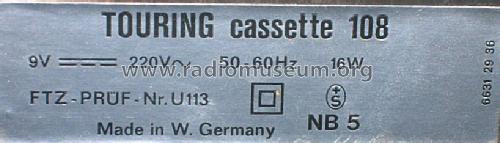 Touring Cassette 108 52151501; ITT Schaub-Lorenz (ID = 572994) Radio