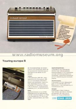 Touring Europa S 52150193 ; ITT Schaub-Lorenz (ID = 3107166) Radio