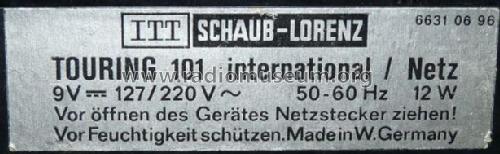 Touring international 101 Netz 521509-09; ITT Schaub-Lorenz (ID = 1828422) Radio