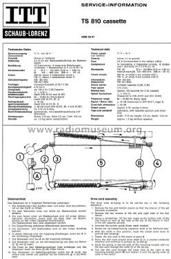 TS810 Cassette; ITT Schaub-Lorenz (ID = 2704831) Car Radio