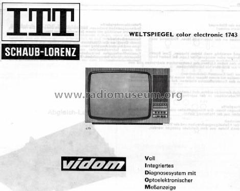 Weltspiegel Color Electronic 1743; ITT Schaub-Lorenz (ID = 792151) Television