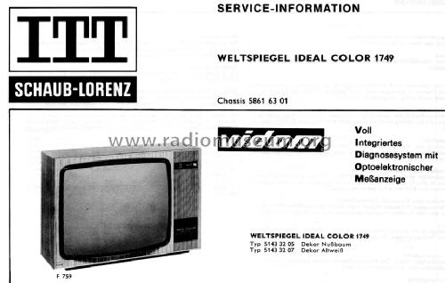 Weltspiegel Ideal Color 1749 Ch= 58616301; ITT Schaub-Lorenz (ID = 1678083) Television