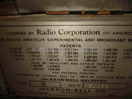 6 ; Jackson-Bell Co. pre (ID = 528394) Radio