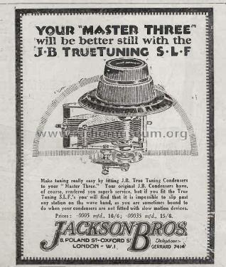 Variable Condenser AJB True Tuning; Jackson Bros. London (ID = 2700545) Radio part