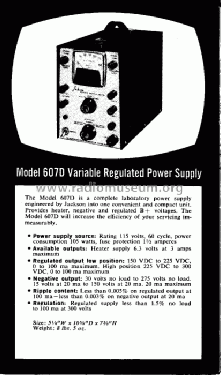 Variable Regulated Power Supply 607D; Jackson The (ID = 575559) Equipment