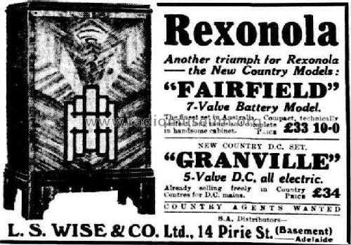 Rexonola Fairfield ; Jackson & MacDonald (ID = 1824954) Radio