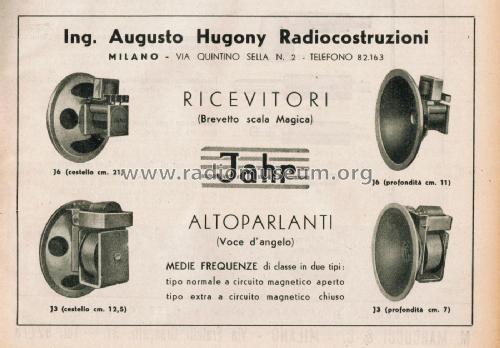 Altoparlante Voce d'Angelo J3; Jahr, A. Hugony; (ID = 2673609) Speaker-P