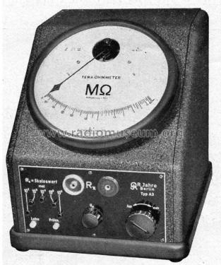 Tera-Ohmmeter A3; Jahre, Richard, (ID = 2021920) Ausrüstung