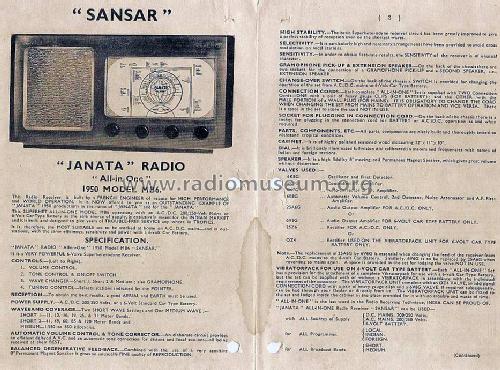 Sansar all-in-one MB6 ; Janata Radios Ltd.; (ID = 1300092) Radio