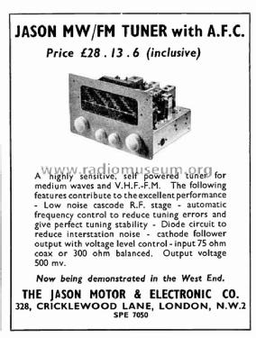 MW/FM Tuner with A.F.C. ; Jason Motor & (ID = 2836774) Radio