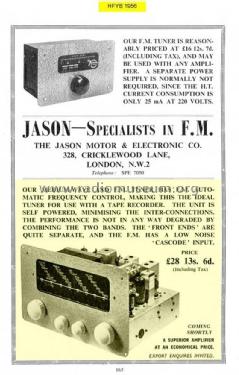 MW/FM Tuner with A.F.C. ; Jason Motor & (ID = 2836776) Radio