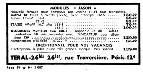 Module Amplificateur-Préamplificateur 6W J27A; Jason France; Paris (ID = 2755534) Ampl/Mixer