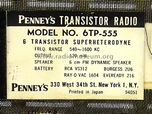 6 TP-555 ; JCPenney, Penney's, (ID = 2655058) Radio