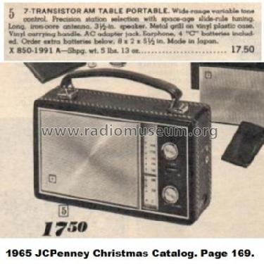 7 Transistor 1641 ; JCPenney, Penney's, (ID = 2668835) Radio