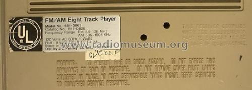 FM/AM Eight Track Player 681-3863 ; JCPenney, Penney's, (ID = 2846024) Radio