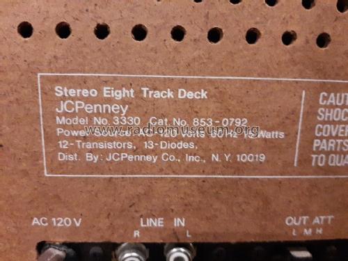 Stereo Eight Track Deck 3330 ; JCPenney, Penney's, (ID = 2846424) R-Player