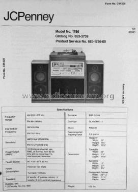 Stereo System 1786 ; JCPenney, Penney's, (ID = 2845182) Radio