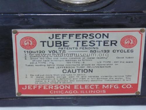 Tube Tester ; Jefferson Electric (ID = 1546295) Equipment