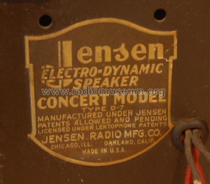 D7-AC ; Jensen Radio (ID = 1834134) Speaker-P