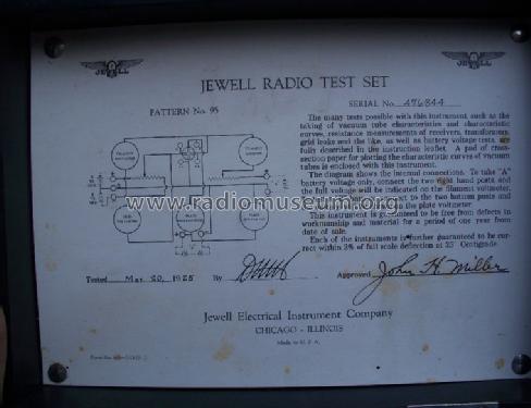 Jewell Radio Test Set Pattern No. 95; Weston Electrical (ID = 1095172) Equipment