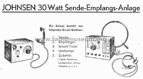 Sende-Empfangs-Anlage 30 Watt ; Johnsen, Wilhelm; (ID = 1644902) Commercial TRX