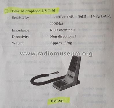 Desk Microphone NVT-56; JRC Japan Radio Co., (ID = 2619928) Micrófono/PU