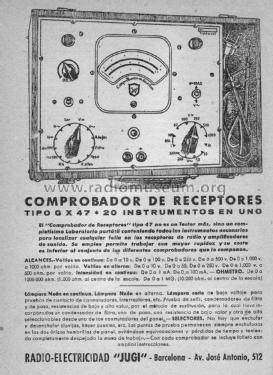 Comprobador de receptores GX-47; Jugi, Radio (ID = 2286872) Equipment