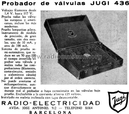 Comprobador de válvulas 436; Jugi, Radio (ID = 1374279) Equipment