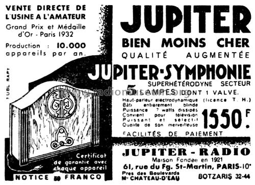 Jupiter-Symphonie ; Jupiter-Radio - voir (ID = 1991610) Radio